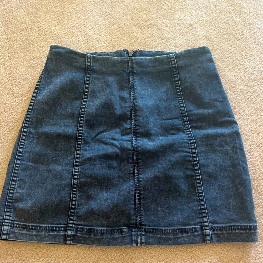 Free People Fitted Denim Skirt
